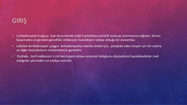 lenfadenopatili hastaya yaklam
